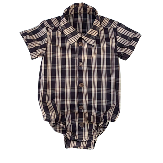 PALAKA ALOHA ONESIE |BLACK AND BEIGE